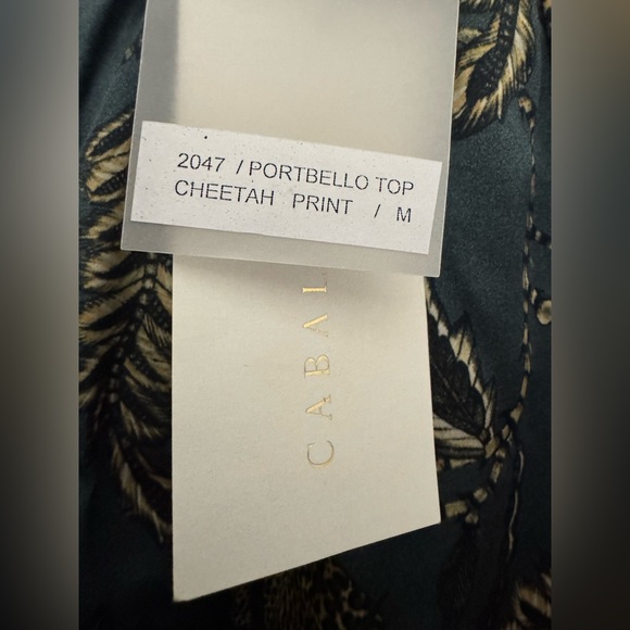 Portobello Mock Neck Silk Top (Color - Cheetah) - Picture 6 of 6